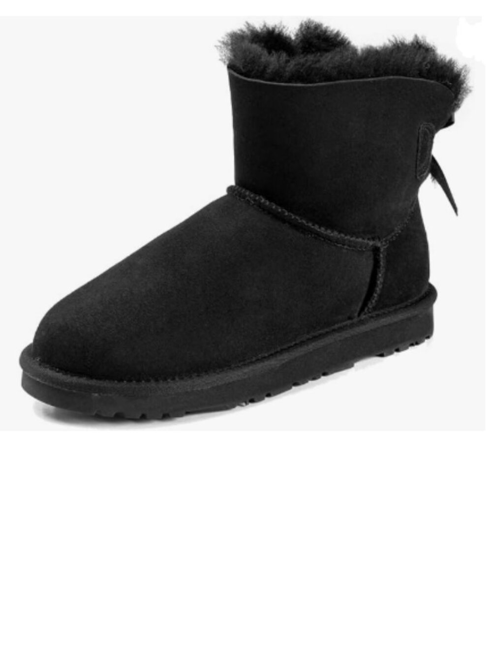 Black Women Winter Warm Fur Lined Snow Boots Round Toe Flats Ankle High Booties